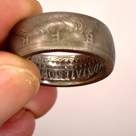 2018 Kennedy Half Dollar Coin Ring Wide Band Chunky Bold - Picture 4 of 11